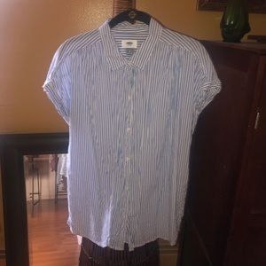 Blue and White Striped Shirt by Old Navy